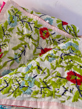 Load image into Gallery viewer, Pearl White x Green Large Handmade Chanderi Silk Wrap / Throw