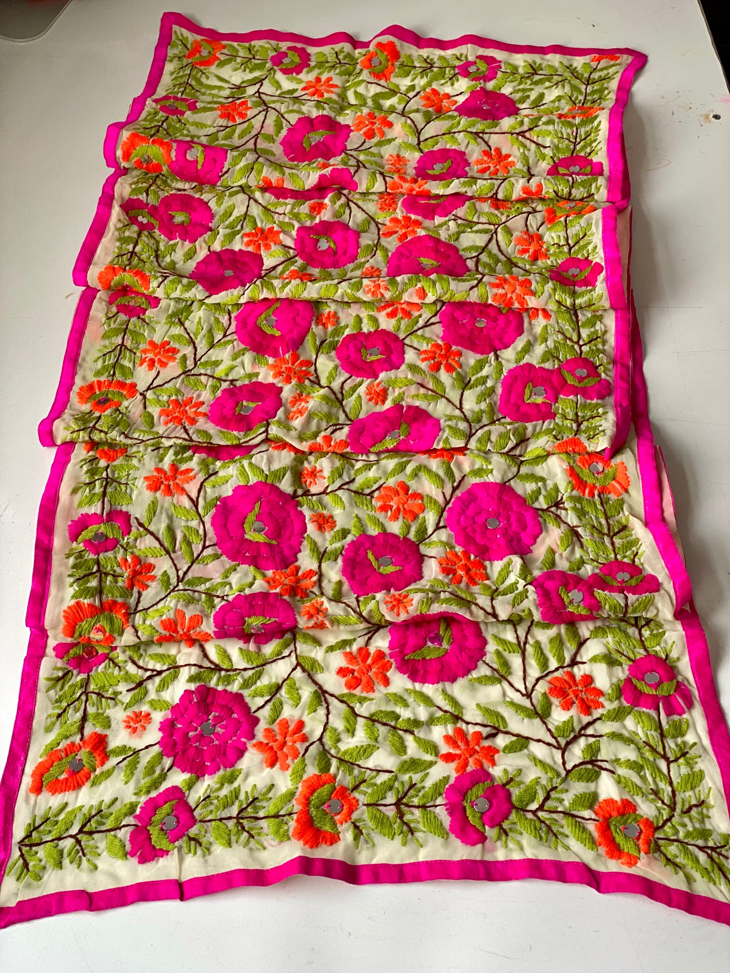 Pink x Orange Mini Georgette Neck Scarf / Wrap