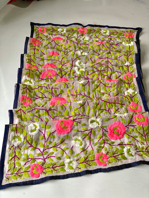 Pink x Green Mini Georgette Neck Scarf / Wrap