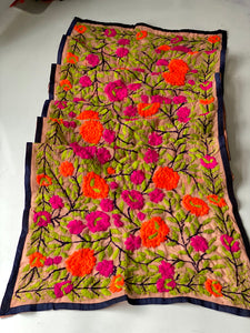 Orange x Pink Mini Georgette Neck Scarf / Wrap