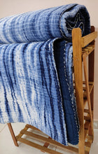 Load image into Gallery viewer, Indigo Shibori Kantha Quilt | Lightweight Cotton