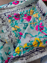 Load image into Gallery viewer, Blue x Teal Large Handmade Chanderi Silk Wrap / Throw