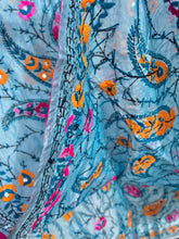 Load image into Gallery viewer, Mellow Blue x Yellow Large Handmade Chanderi Silk Wrap / Throw