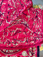 Load image into Gallery viewer, Pink x White Large Handmade Georgette Wrap / Throw