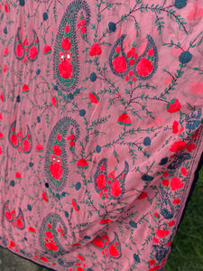 Pink x Teal Large Handmade Georgette Wrap / Throw