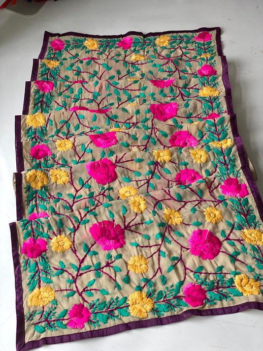 Mocha x Teal Mini Georgette Neck Scarf / Wrap