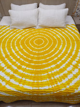 Load image into Gallery viewer, Yellow Tie &amp; Dye Kantha Quilt | Lightweight Cotton