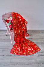 Load image into Gallery viewer, Red x Green Large Handmade Georgette Wrap / Throw