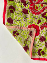 Load image into Gallery viewer, Burgundy x Green Mini Georgette Neck Scarf / Wrap