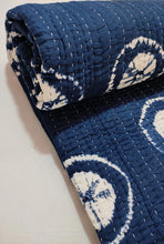 Load image into Gallery viewer, Indigo Shibori Kantha Quilt | Lightweight Cotton