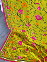 Load image into Gallery viewer, Yellow x Green Handmade Georgette Wrap / Throw