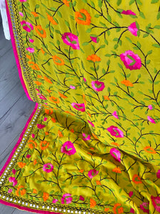 Yellow x Green Handmade Georgette Wrap / Throw