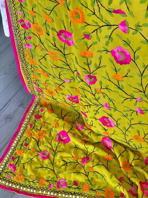 Yellow x Green Handmade Georgette Wrap / Throw