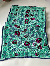 Load image into Gallery viewer, Teal x Purple Mini Georgette Neck Scarf / Wrap