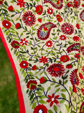 Load image into Gallery viewer, Ecru x Red Large Handmade Chanderi Silk Wrap / Throw