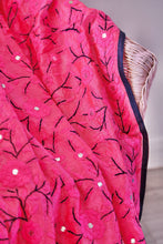 Load image into Gallery viewer, Neon Pink Large Handmade Chanderi Silk Wrap / Throw