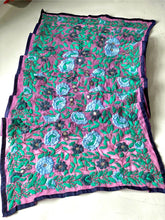 Load image into Gallery viewer, Lilac x Teal Mini Georgette Neck Scarf / Wrap