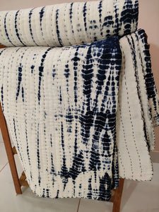 Indigo Shibori Kantha Quilt | Lightweight Cotton