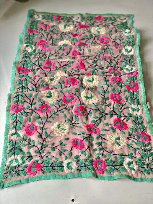 Pink x White Mini Georgette Neck Scarf / Wrap