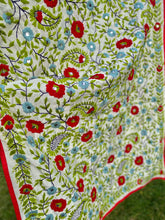 Load image into Gallery viewer, Pearl White x Green Large Handmade Chanderi Silk Wrap / Throw