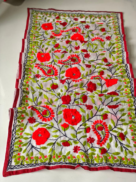 White x Red Mini Georgette Neck Scarf / Wrap