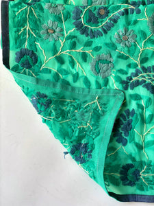 Teal x Grey Mini Georgette Neck Scarf / Wrap