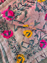 Load image into Gallery viewer, Mellow Pink x Grey Large Handmade Chanderi Silk Wrap / Throw