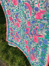 Load image into Gallery viewer, Light Silver Metallic x Pink Large Handmade Chanderi Silk Wrap / Throw