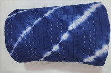 Load image into Gallery viewer, Indigo Tie &amp; Dye Kantha Quilt | Lightweight Cotton