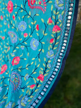 Load image into Gallery viewer, Blue x Light Green Large Handmade Georgette Wrap / Throw