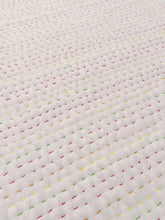 Load image into Gallery viewer, Natural White w Multicoloured Stitching Kantha Quilt | Lightweight Cotton