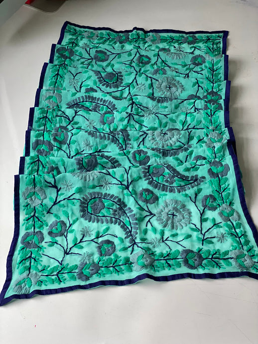 Teal x Grey Mini Georgette Neck Scarf / Wrap