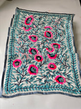 Load image into Gallery viewer, Grey x Pink Mini Georgette Neck Scarf / Wrap