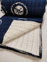 Load image into Gallery viewer, Indigo Shibori Kantha Quilt | Lightweight Cotton