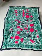 Load image into Gallery viewer, Pink x Teal Mini Georgette Neck Scarf / Wrap