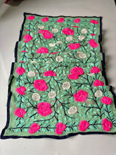 Load image into Gallery viewer, Turquoise x Pink Mini Georgette Neck Scarf / Wrap