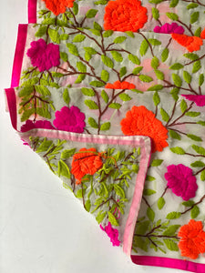 Pink x Orange Mini Georgette Neck Scarf / Wrap