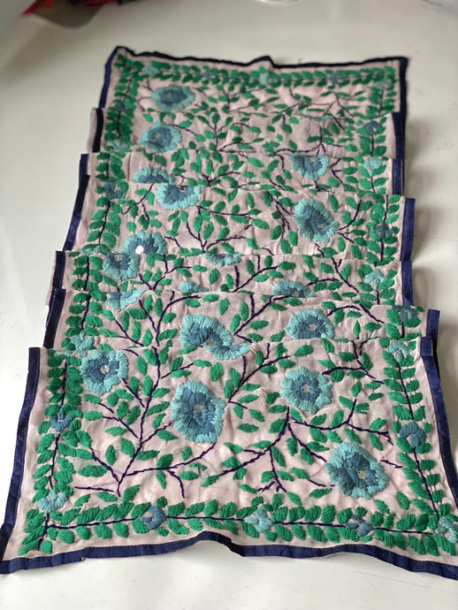 Teal x Grey Mini Georgette Neck Scarf / Wrap