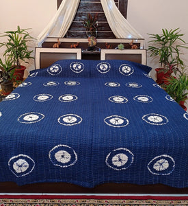 Indigo Shibori Kantha Quilt | Lightweight Cotton