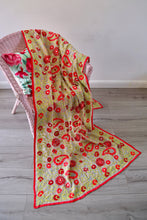 Load image into Gallery viewer, Beige x Red Large Handmade Georgette Wrap / Throw