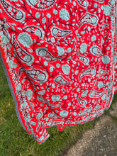 Load image into Gallery viewer, Rust Red x Grey Large Handmade Georgette Wrap / Throw