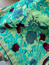 Load image into Gallery viewer, Green x Mauve Large Handmade Chanderi Silk Wrap / Throw