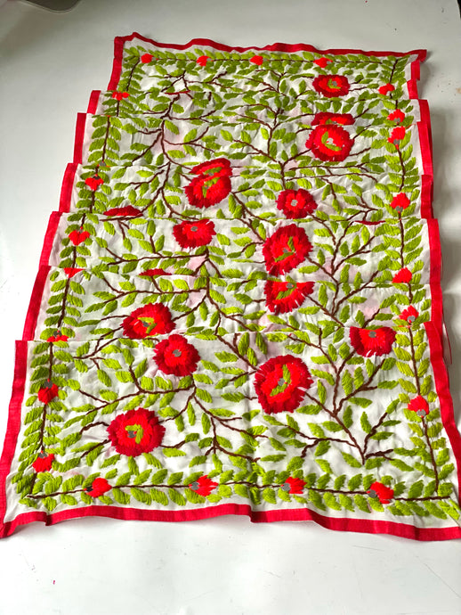 White x Red Mini Georgette Neck Scarf / Wrap