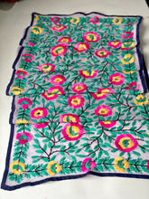 Load image into Gallery viewer, Pink x Teal Mini Georgette Neck Scarf / Wrap
