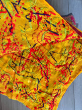 Load image into Gallery viewer, Yellow x Red Large Handmade Georgette Wrap / Throw