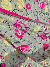 Load image into Gallery viewer, Light Grey x Pink Large Handmade Georgette Wrap / Throw