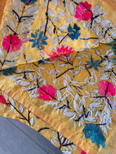 Load image into Gallery viewer, Light Amber Large Handmade Chanderi Silk Wrap / Throw