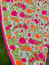 Load image into Gallery viewer, Pearl White x Pink Large Handmade Chanderi Silk Wrap / Throw