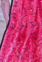 Load image into Gallery viewer, Neon Pink Large Handmade Chanderi Silk Wrap / Throw