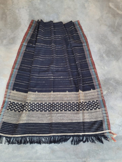 Monochrome Handwoven Merino Wool Shawl